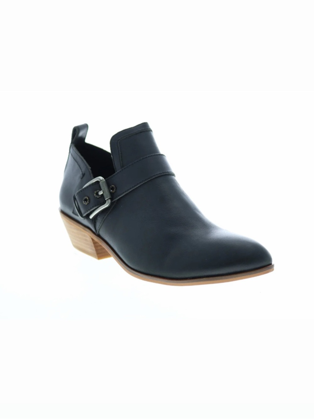 FRYE AND CO. Black Leather Buckle Low Heel Ankle Boots